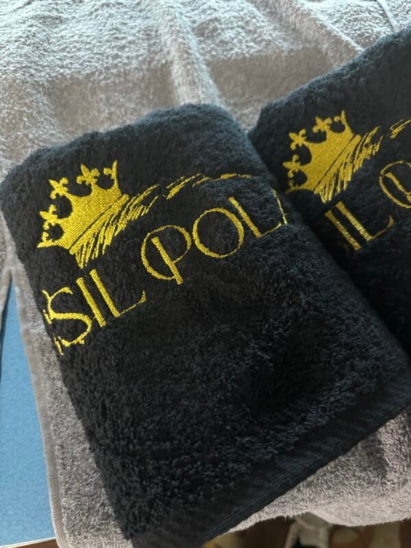 Özel Logo Nakışlı Siyah Havlu Seti Üretimi - Görsel 2